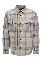ONLY & SONS Langarmhemd Milo Lila/Grau/Dunkelblau/Beige/Hellgrau