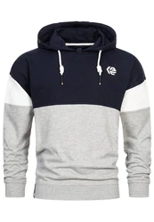 Indicode Kapuzenpullover INZiggy Dunkelblau/Grau