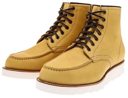 MILLES MOC Beige Stiefelette Rahmengenhte Moc-Toe Schnrstiefel