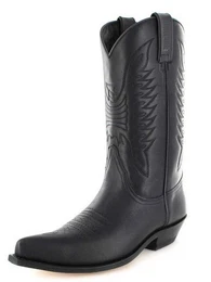 MB020 Schwarz Cowboystiefel Rahmengenhter Westernstiefel