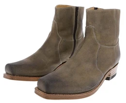 5200 Herren Ledertsiefelette Beige Westernstiefelette Rahmengenht