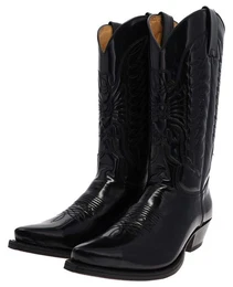 CUERVO WEST 2073 Schwarz Cowboystiefel Rahmengenhte Unisex Westernstiefel.