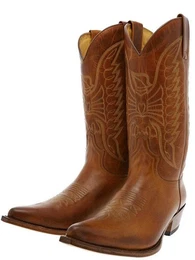PICO WEST Braun Cowboystiefel Rahmengenhter Herren Westernstiefel