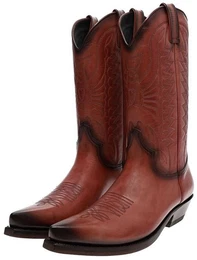 VINTAGE 1920 Braun Cowboystiefel Rahmengenhte Westernstiefel