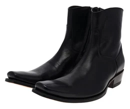 7438 ROLLING Schwarz Westernstiefelette Rahmengenhte Lederstiefelette