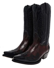 CUERVO 13170 Schwarz Rot Cowboystiefel Rahmengenhte Westernstiefel