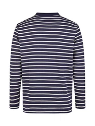 Wind sportswear Longsweatshirt Herren Longsleeve mit Knopfleiste Dunkelblau/Rot/Blau