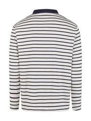 Wind sportswear Longsweatshirt Herren Longsleeve mit Knopfleiste Rot/Dunkelblau/Creme