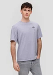 QS Kurzarmshirt Printshirt Lila/Grau/Hellblau/Hellgrau