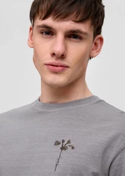 QS Kurzarmshirt Printshirt Hellgrau/Grau/Dunkelgrau