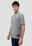 QS Kurzarmshirt Printshirt Hellgrau/Grau/Dunkelgrau