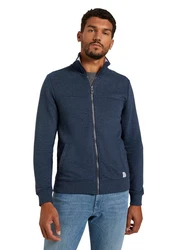 TOM TAILOR Sweatjacke Stehkragen Blau/Dunkelblau/Hellblau