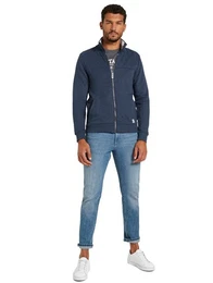 Sweatjacke mit halswrmendem Stehkragen