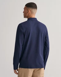 GANT Poloshirt Regular Shield Longsleeve Pique Rugger Nautical Stripe Blau/Blau (evening blau)