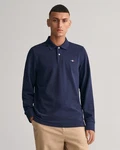 GANT Poloshirt Regular Shield Longsleeve Pique Rugger Nautical Stripe Blau/Blau (evening blau)