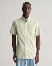 Gant Kurzarmhemd Regular Fit Popeline Hemd Hellgrün/Khaki/Grün/Beige/Gelb