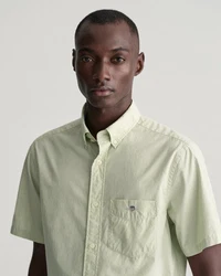 Gant Kurzarmhemd Regular Fit Popeline Hemd Hellgrün/Khaki/Grün/Beige/Gelb