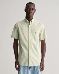Gant Kurzarmhemd Regular Fit Popeline Hemd Hellgrün/Khaki/Grün/Beige/Gelb