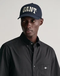 Gant Kurzarmhemd Regular Fit Popeline Hemd Schwarz/Dunkelgrau