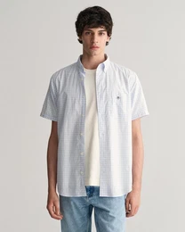 Kurzarmhemd Regular Fit Gingham Popeline Hemd strapazierfhig pflegeleicht kariert mit einer kleinen Logostickerei auf der Brusttasche