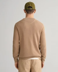Gant Strickpullover R-Neck COTTON PIQUE C-NECK Beige/Braun/Khaki