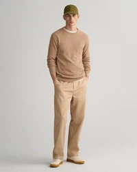 Gant Strickpullover R-Neck COTTON PIQUE C-NECK Beige/Braun/Khaki