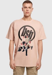 Merchcode T-Shirt Herren Rosa/Hellblau