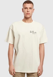 Merchcode T-Shirt Happines Heavy Oversize Tee Khaki/Beige/Weiß