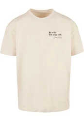 Merchcode T-Shirt Happines Heavy Oversize Tee Khaki/Beige/Weiß