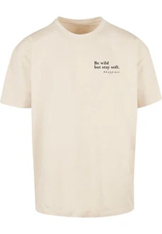 Merchcode T-Shirt Happines Heavy Oversize Tee Khaki/Beige/Weiß