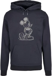 ABSOLUTE CULT Kapuzensweatshirt Herren Mickey Mouse - Sketch Kick Dunkelblau/Blau/Dunkelgrau