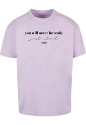 Merchcode T-Shirt Just Start Heavy Oversize Tee Lila