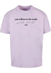 Merchcode T-Shirt Just Start Heavy Oversize Tee Lila