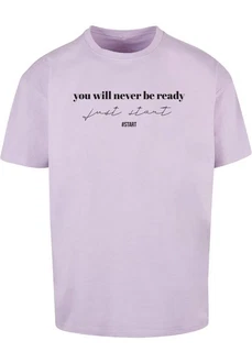 Merchcode T-Shirt Just Start Heavy Oversize Tee Lila