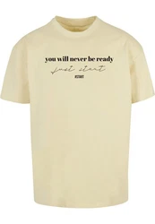 Merchcode T-Shirt Just Start Heavy Oversize Tee Gelb/Beige/Khaki