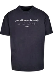 Merchcode T-Shirt Just Start Heavy Oversize Tee Dunkelblau/Blau