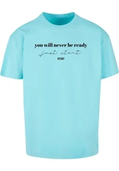 Merchcode T-Shirt Just Start Heavy Oversize Tee Hellblau/Türkis