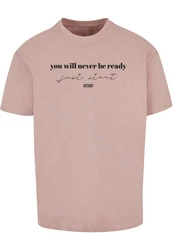 Merchcode T-Shirt Just Start Heavy Oversize Tee Rosa/Gold