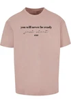 Merchcode T-Shirt Just Start Heavy Oversize Tee Rosa/Gold