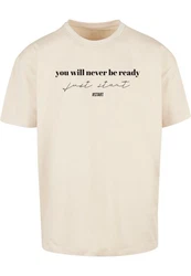 Merchcode T-Shirt Just Start Heavy Oversize Tee Beige/Khaki