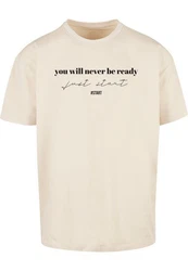 Merchcode T-Shirt Just Start Heavy Oversize Tee Beige/Khaki