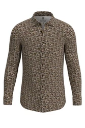 Desoto Langarmhemd Kent Beige/Braun/Khaki