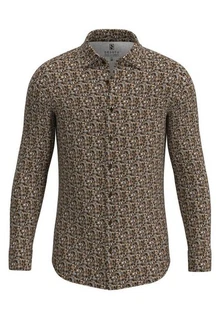 Desoto Langarmhemd Kent Beige/Braun/Khaki