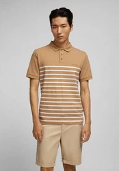 HECHTER PARIS Poloshirt mit HECHTER-Logo Braun/Beige