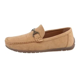 Herren Mokassins Freizeit Slipper (86018913) Flach Slipper in Camel