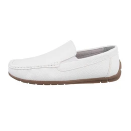 Herren Mokassins Freizeit Slipper (86018924) Flach Slipper in Wei