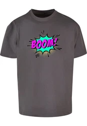 Merchcode Herren BOOM Comic Tee Schwarz/Grau/Dunkelbraun/Braun/Dunkelgrau/Dunkelrot