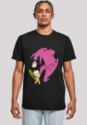 F4NT4STIC Kurzarmshirt Bamm Bamm And Dino T-Shirt Rundhals 