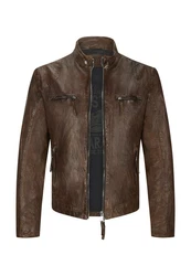 Milestone Lederjacke MSFidelio Braun/Dunkelbraun/Grau