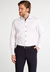 Eterna Langarmhemd MODERN FIT NON IRON Weiß/Dunkelblau/Schwarz/Creme